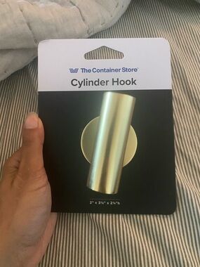 The Container Store Cylinder Hook in Brushed Gold Finish
